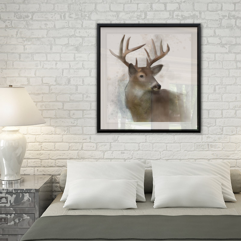 « rainsoft cerf », impression encadrée, H 30,5 po x l 30,5 po x P 1,5 po