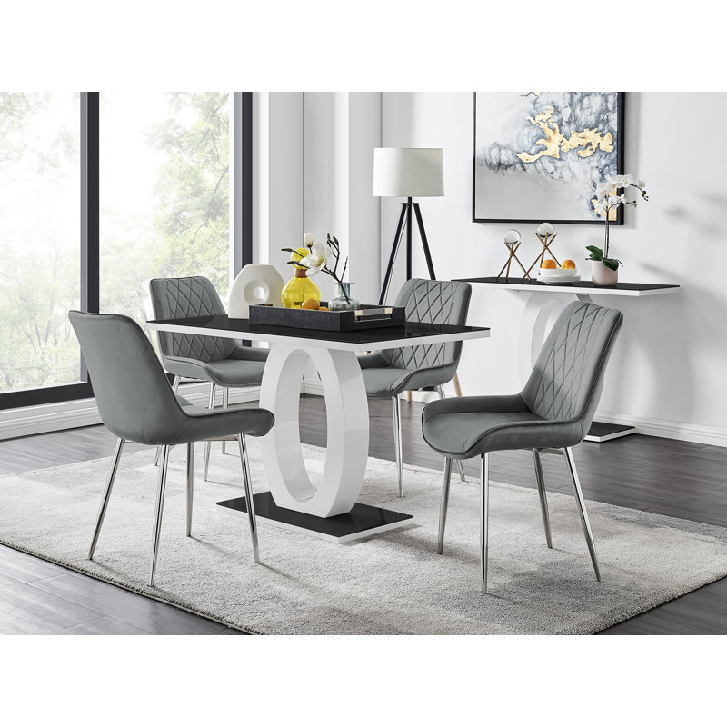 4 - Person Dining Set, Grey/Silver