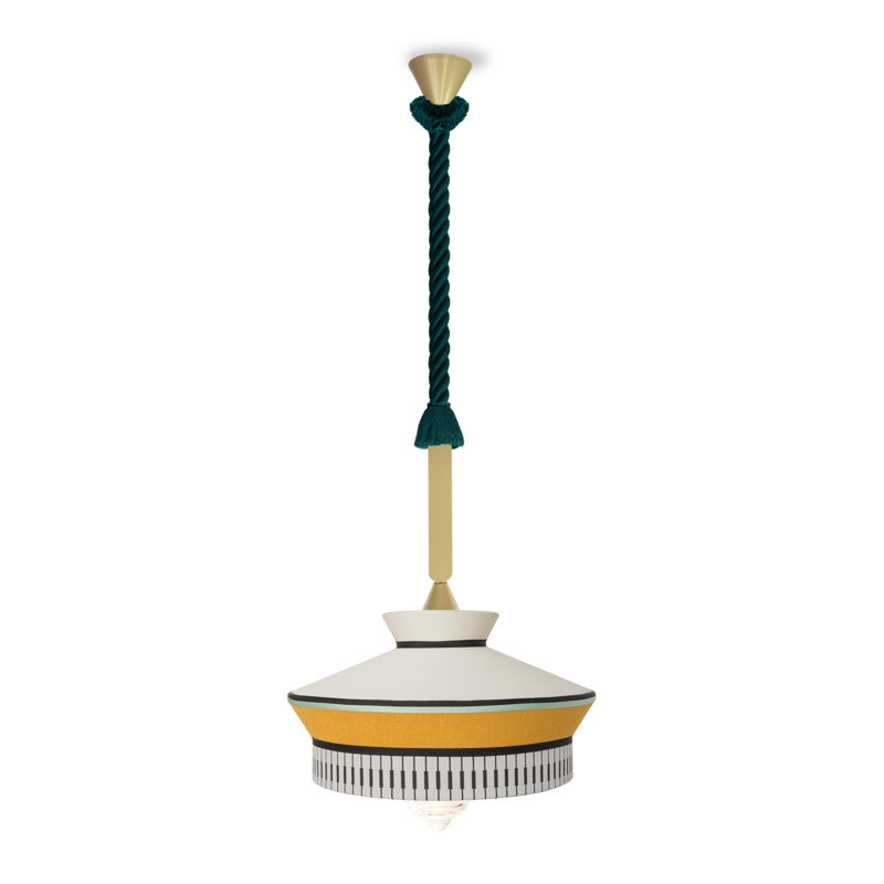 Calypso So Xl Outdoor Suspension Lamp, 24.8" H x 14.2" W x 14.2" D, Yellow