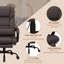 Fauteuil inclinable vibrant Vibration Massage, similicuir brun, hauteur réglable, repose-pieds réglable de 6 pieds, inclinable, repose-pieds, revêtement