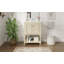 Meuble-lavabo de luxe moderne de 24 po avec lavabo en céramique, tablette ouverte et rangement fermé pour un design élégant-129184373