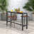 Table de bar d'extérieur de 55 pouces avec plateau imperméable et structure en métal robuste