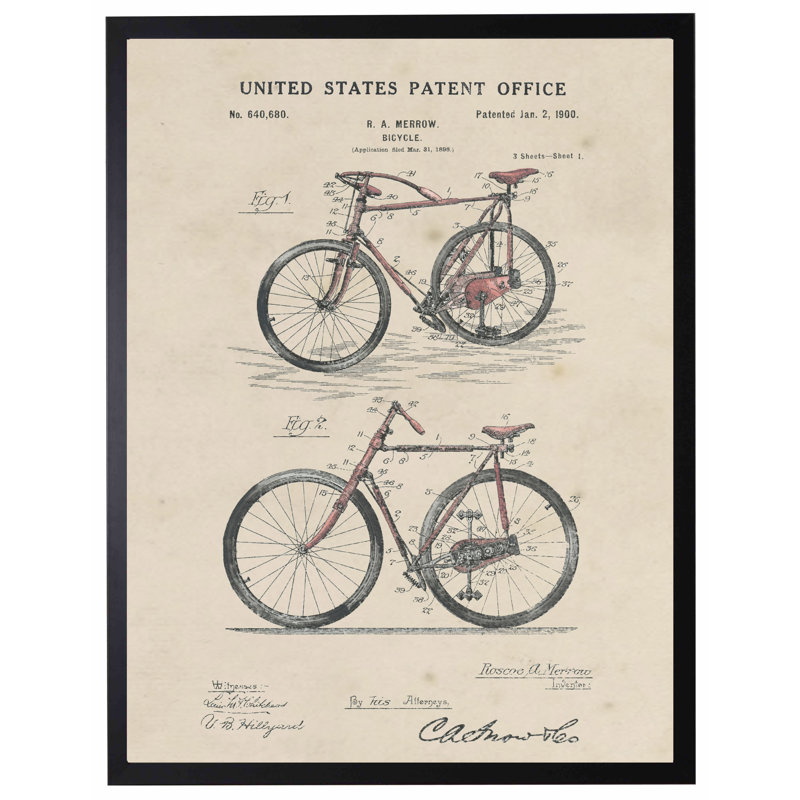 Bicycle Patent in Black Frame