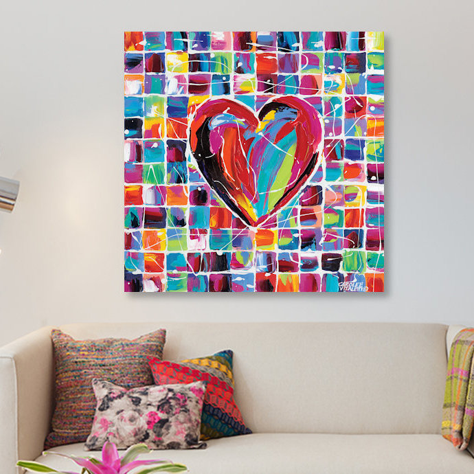 « hearts of a different color ii », reproduction d’impression sur toile tendue, H 12 po x l 12 po x P 0,75 po