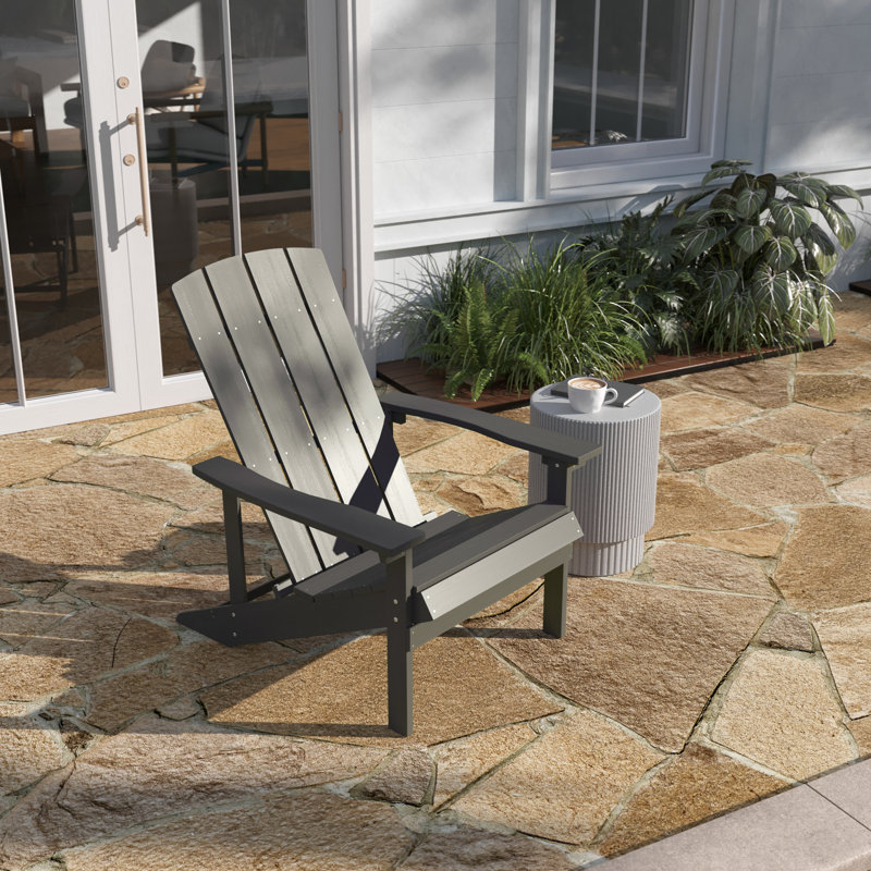 Bayfield All-Weather Poly Resin Wood Adirondack Chair, Gray