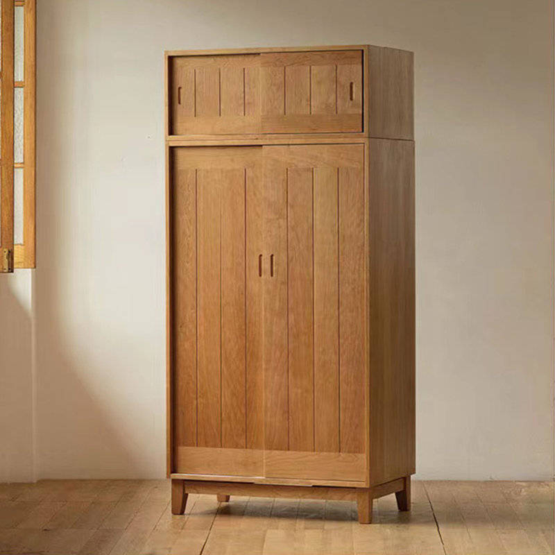 North American solid wood sliding door wardrobe