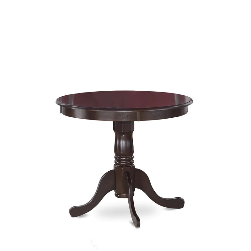 Antique Dining Room Table - a Round kitchen Table Top with Pedestal Base, Cappuccino, Cappuccino, Cappuccino