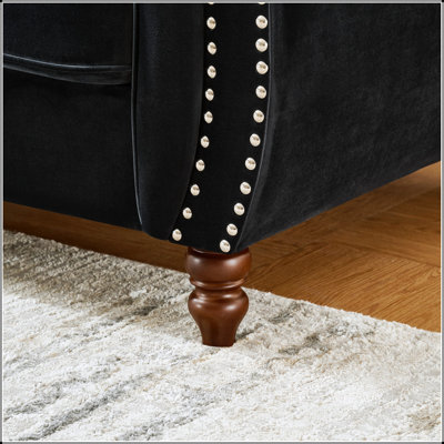 Canapé en tissu d'ameublement en velours Chesterfield