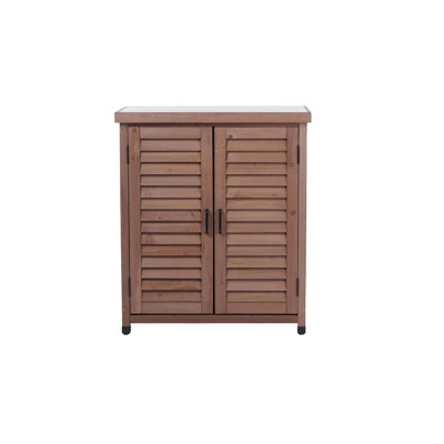 Banc de rempotage avec armoire de rangement et plateau de table en métal pour patio extérieur, meuble de jardin