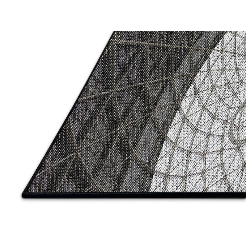 Tapis gris/vert foncé à tisser électrique, Rectangle 8 pi x 12 pi