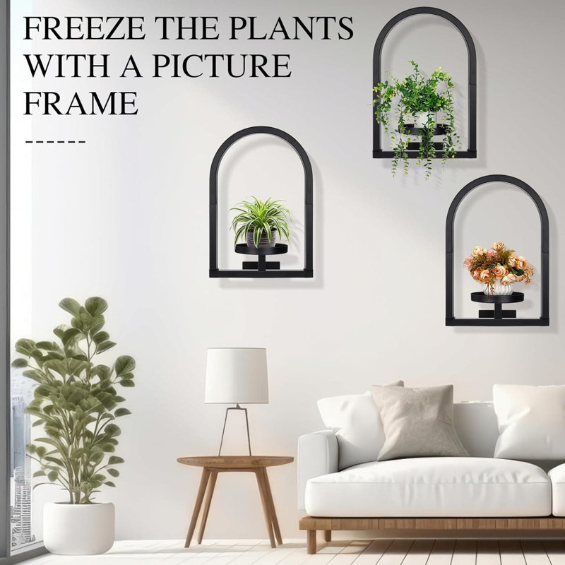 Ensemble de 4 pots à fleurs muraux en métal pour arches de jardin