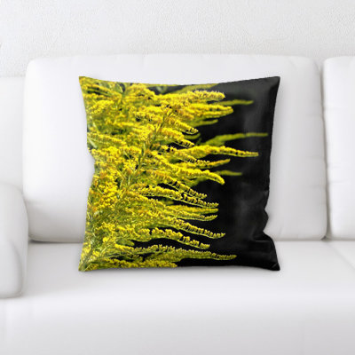 Housse et insert de coussin carré doré Golden Rod