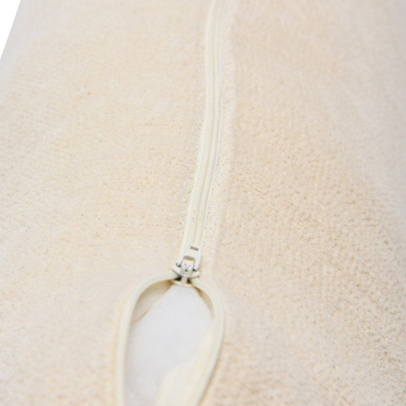 Cream Cotton Chenille Lumbar Pillow with Tassels
