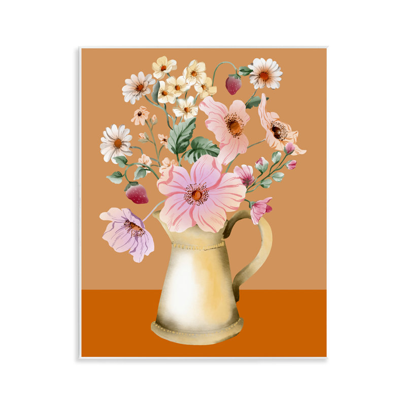 «Garden Florals in Jug», art mural sur bois par Kate Eldridge
