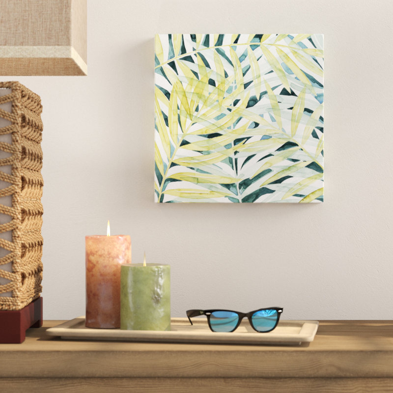 Sunlit Palms II by Grace Popp - Wrapped Canvas Painting, 30cm H x 30cm W
