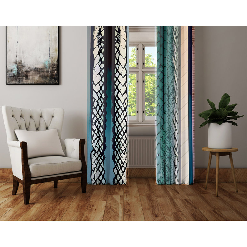 Paire de rideaux semi-transparents en polyester Braylan, L 20 po x L 61 po