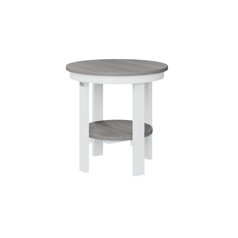 Outdoor Round Side Table, Driftwood Gray, 21" H x 21.5" W x 21.5" D