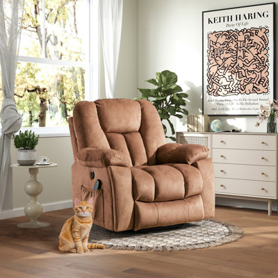 Fauteuil inclinable électrique de massage surdimensionné de 41 po avec porte-gobelet caché Al Port Aledo 