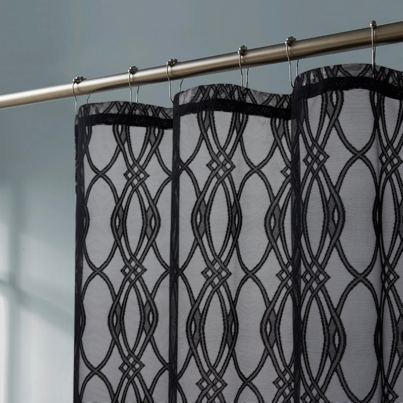 Rideau de douche Cariann, Noir, H 72 po x l 36 po