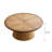 Round Coffee Table Set, Modern Oak & Walnut Dual-Wood Inlay with Gear Edge, Stylish Living Room Center Table