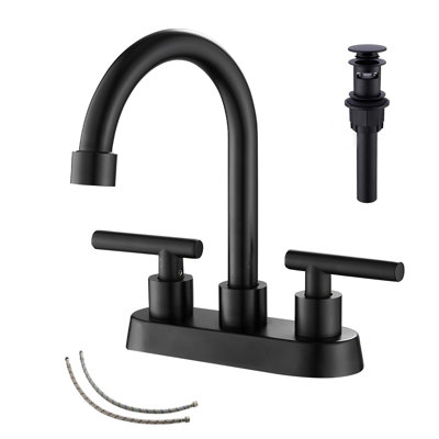 Centerset 2-handle Bathroom Faucet with Drain Assembly