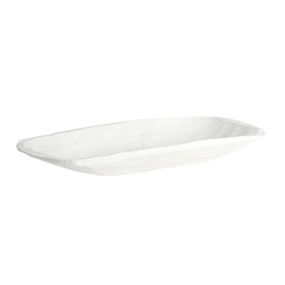 Faux Timber Rectangular Bowl-Matte White