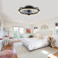 Ventilateur de plafond à profil bas avec télécommande, métal noir élégant, lumière DEL de 20 pouces, moteur à courant continu à 6 vitesses pour le salon, la chambre à coucher et la cuisine