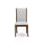 3 Piece Wooden Dining Table Set Contains 1 Round Pedestal Dining Table and 2 Light Tan Linen Fabric Dinning Room Chairs with High Back - Mahogany Finish