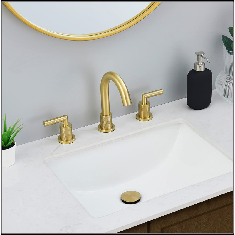 Bathroom Faucet 2 Handle Bathroom Sink Faucet Widespread 3 Hole 360° Swivel Spout Modern Sink Basin Faucets 8 Inch