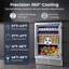 24" 220-Can Built-In/Freestanding Beverage Refrigerator for Beer & Soda Cooler with Glass Door,Blue LED and Reversible Door Drinks Fridge-118228652