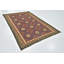 Tapis de zone en laine 5 pi x 7 pi 9 po one-of-kind à la main noué la bourgogne Lorain