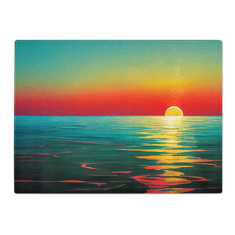 Glorious Sunset  Glass Chopping Board