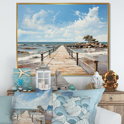 Pier Serene Horizon I - Coastal Pier Canvas Art Print