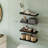 Black Country-Style Wooden Wall-Mounted Shelving Set (4 Pieces), Suitable For Bathrooms, Living Rooms, Bedrooms, And Kitchens; Multi-Functional For Storage, Book Display, And Decoration.-490342817