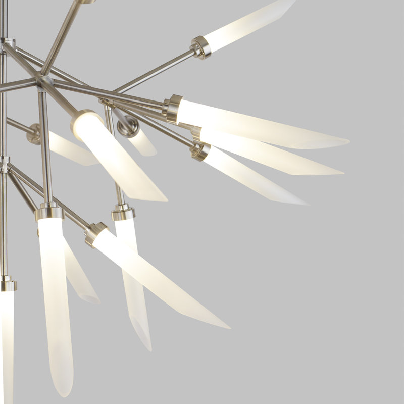 Spur LED Chandelier, Matte Black, 26"H x 37.4"W x 37.4"D, 2