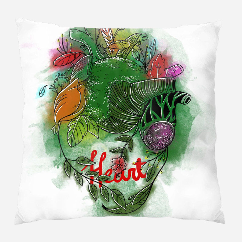 Coussin décoratif cardiaque Manawa, Microsuède, Intérieur