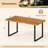 63" Acacia Wood Dining Table with Heavy-Duty Metal Legs 1.97" Umbrella Hole