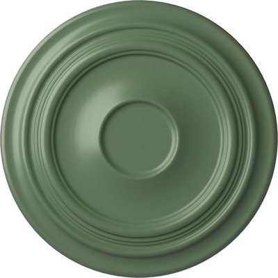Endurathane Traditional Ceiling Medallion, 24 3/8"OD x 1 1/2"P (Fits Canopies up to 5 1/2"), Hand-Painted Athenian Green Finish