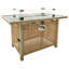 Table de foyer d'extérieur au gaz propane K&K de 43 po, foyer d'extérieur rectangulaire en osier à tissage ouvert de 60000 BTU avec pare-vent en verre pour terrasse de jardin