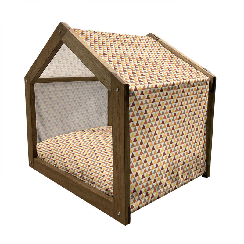 Niche pour chien en bois orange, H 32,28 po x l 39,37 po x P 28,35 po