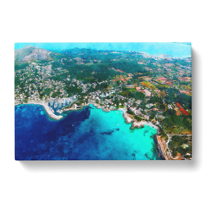 Over Mallorca In Spain - Wrapped Canvas, 50cm H x 76cm W x 3cm D