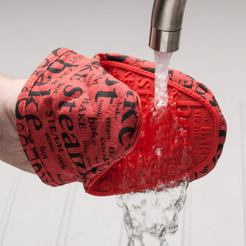 Silicone Hot Grab Mini Oven Mitt, Red