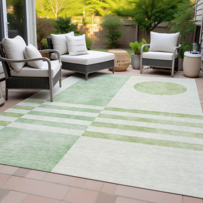 Machine Washable Indoor/Outdoor Amanda ACN2131 Geometric Rug