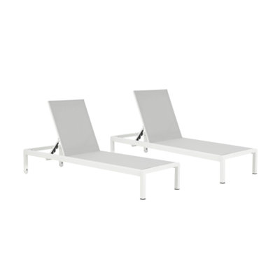 Aluminum Adjustable Outdoor Chaise Lounge Set - 400Lbs Capacity