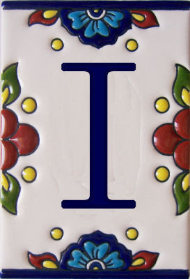 Carrelage TalaMex mexicain Talavera Mission lettre I