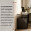 Bureau en L 62,99 po à hauteur réglable de 62,99 po de style italien avec placage en bois fumé, prises de courant intégrées et tablette de rangement séparée