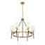  Lustre 6 lumières en noir mat avec accents laiton chaleureux Tivoli