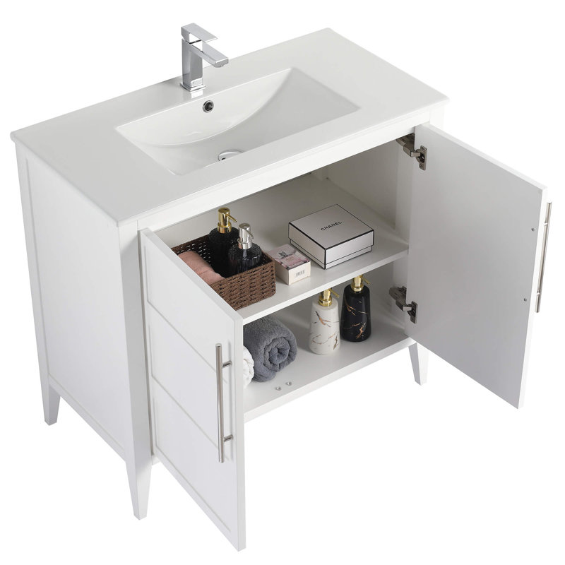 Winston Porter Healey Bathroom Vanity, Blanc
