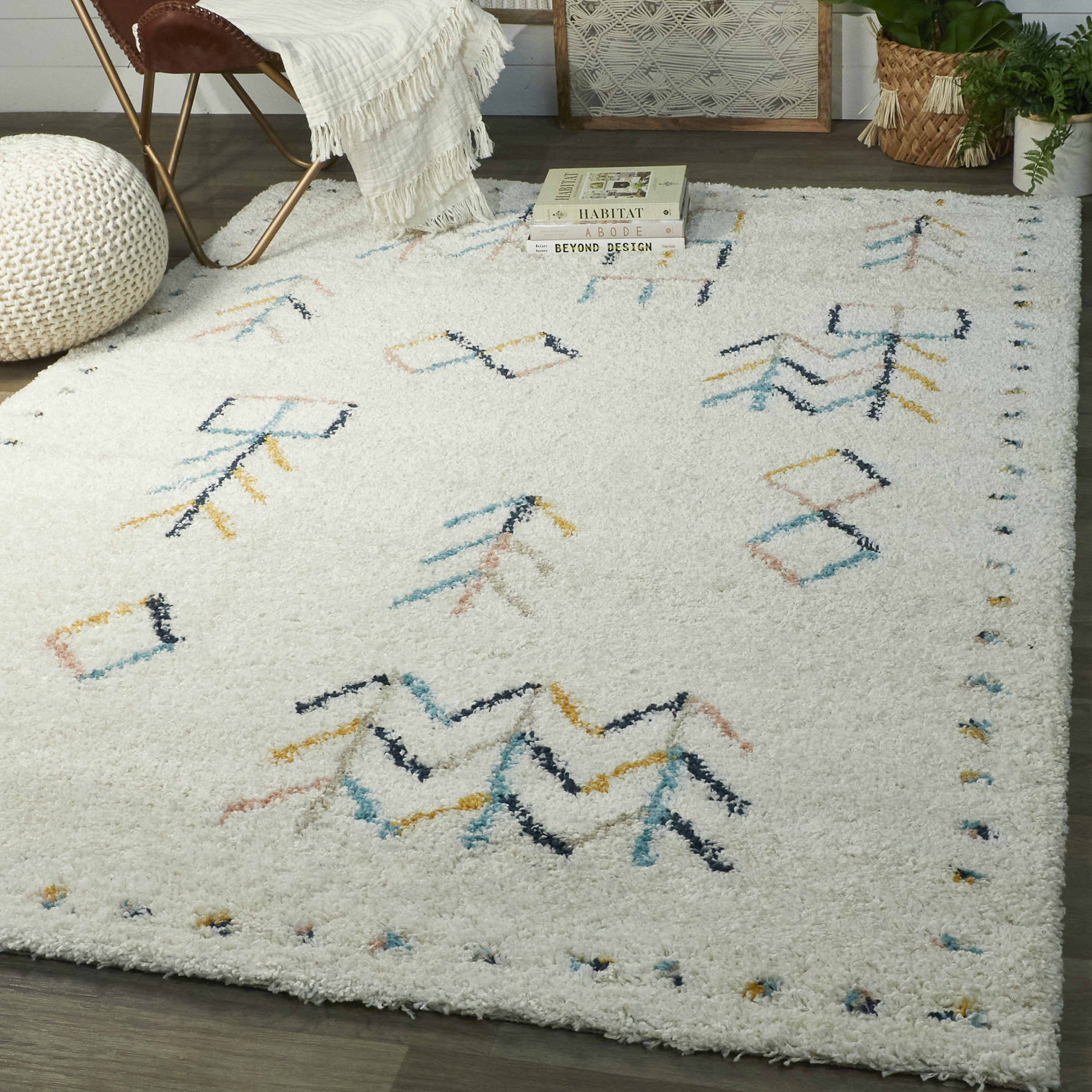 Union Rustic Enyeart Morrocan Shag White Area Rug & Reviews | Wayfair