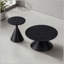 Ensemble de 2 tables basses rondes avec plateau noir et base en acier-936973875-936973876